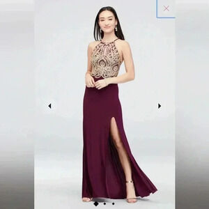 corded lace filigree illusion bodice sheath gown